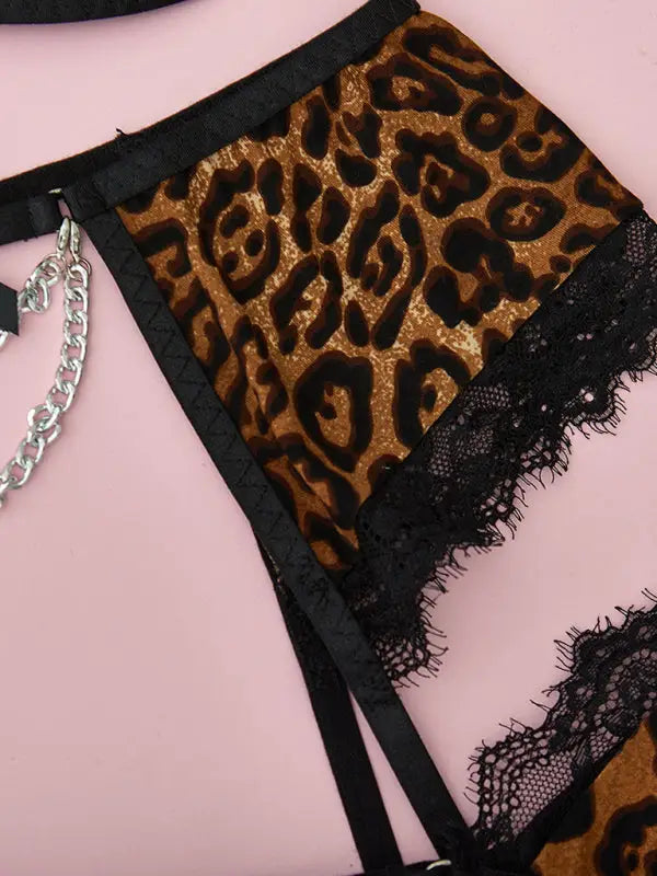 Lace 3 Piece Garter Lingerie Set - Seldom Seen Styles