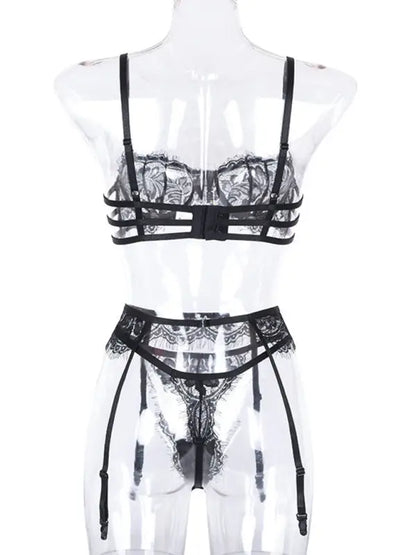 Lace Dreams 3 Piece Garter Set - Lingerie