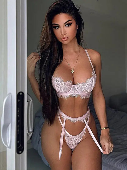 Lace Dreams 3 Piece Garter Set - Lingerie