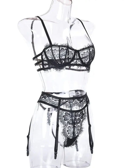 Lace Dreams 3 Piece Garter Set - Lingerie