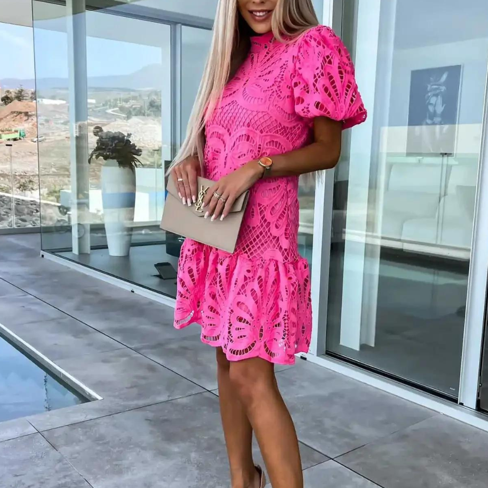 Laura | Women's Puff Sleeve Fit & Flare Mini Dress - Seldom Seen Styles