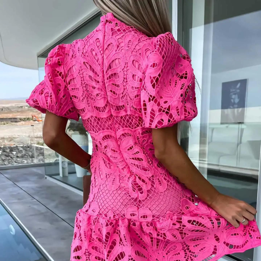Laura | Women's Puff Sleeve Fit & Flare Mini Dress - Seldom Seen Styles