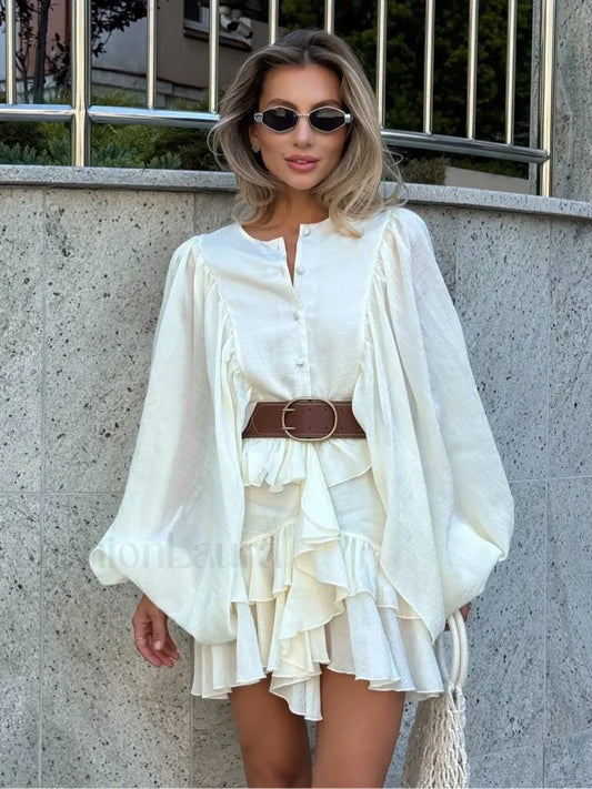 Layered Ruffled Single Boho Dress - Seldom Seen Styles