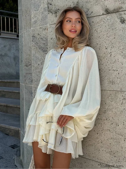 Robe bohème simple à volants étagés