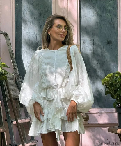 Robe bohème simple à volants étagés
