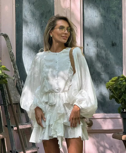 Robe bohème simple à volants étagés