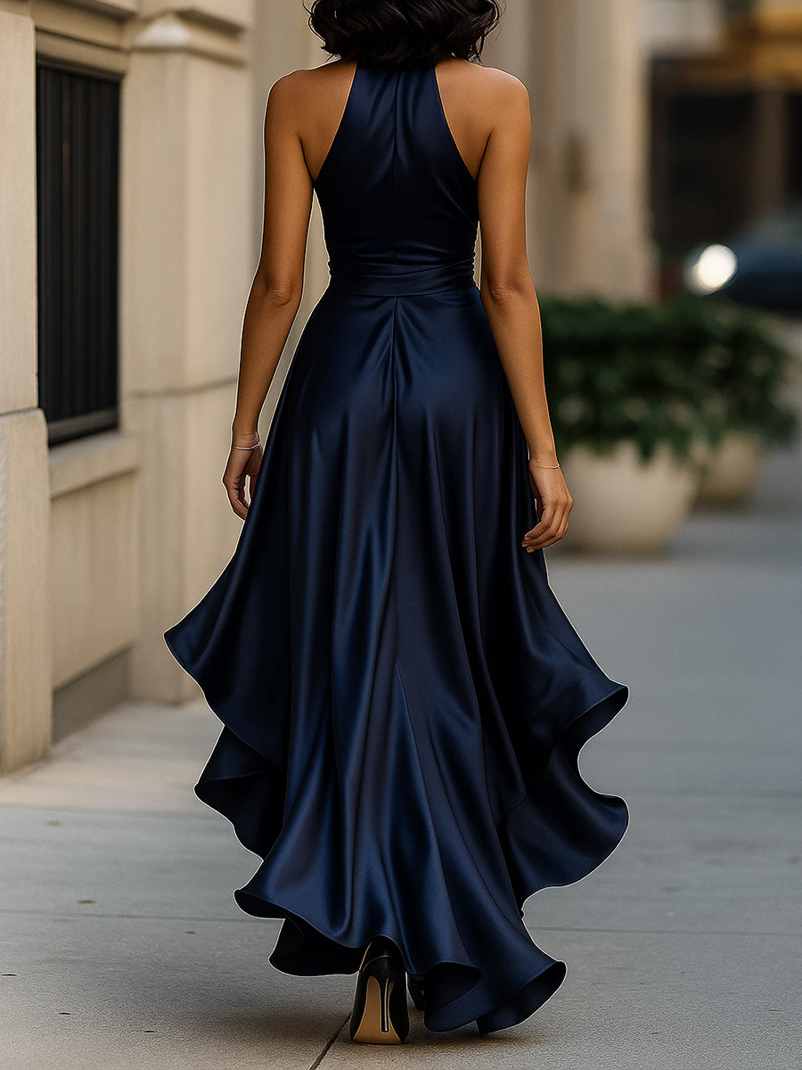 Lisa | Women's V-Neck Sleeveless Wrap Midi Dress - Seldom Seen Styles