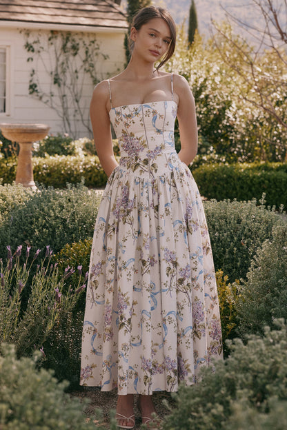 Elodie | Floral Corset Maxi Dress