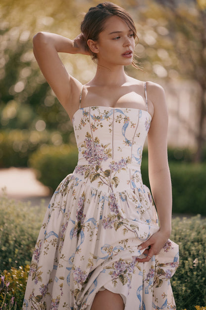 Elodie | Floral Corset Maxi Dress
