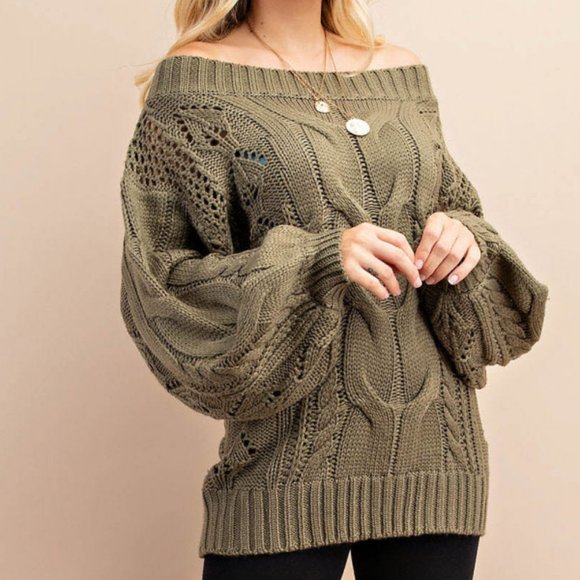 Strapless large-size loose sweater Amazon one-neck solid color pullover women