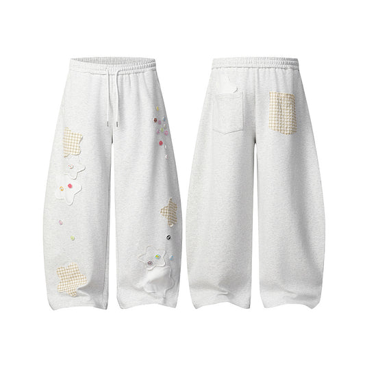 Petal Patch wide leg sweatpants front view