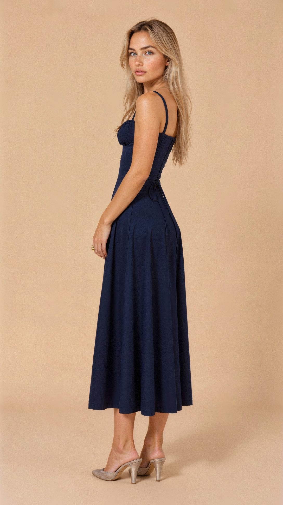 Elegant Waist Dress with Flattering Fit - Seldom Seen Styles