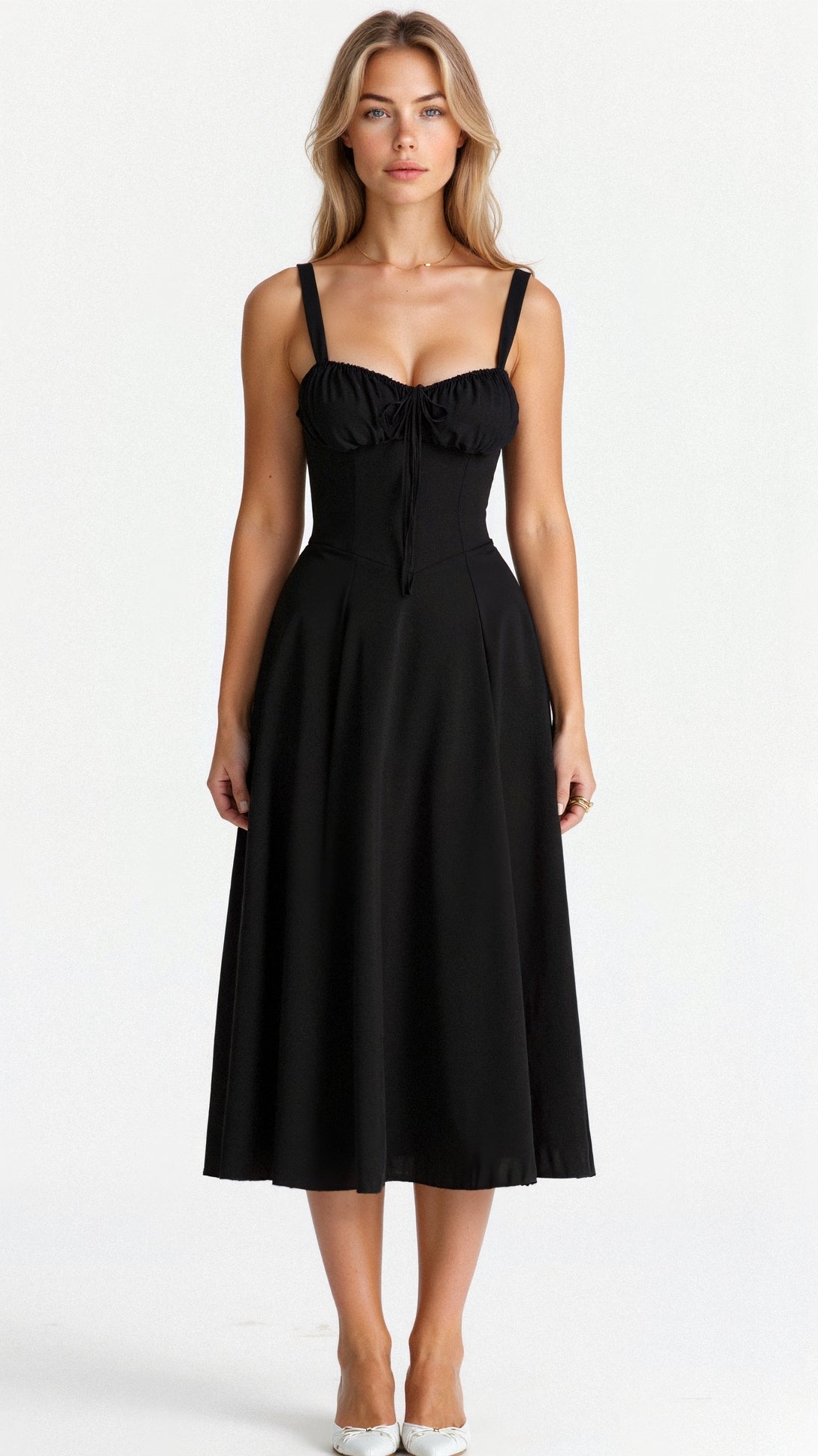 Elegant Waist Dress with Flattering Fit - Seldom Seen Styles