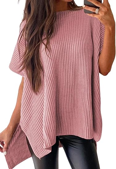 Oversized Knit Top Short Sleeve Sweater | Women's Clothing - Seldom Seen Styles
