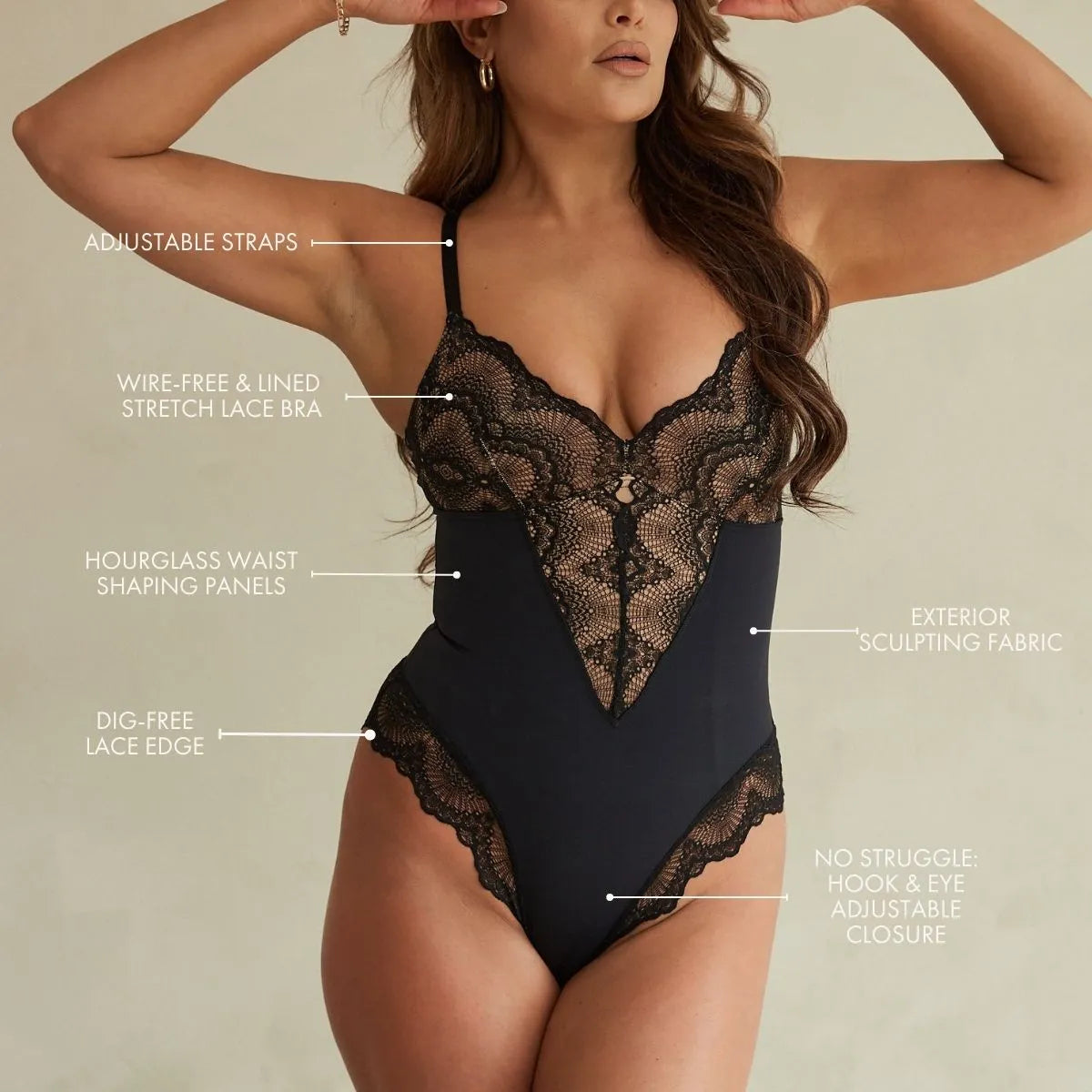 Sculpting Lace Shapewear Bodysuit - Seldom Seen Styles
