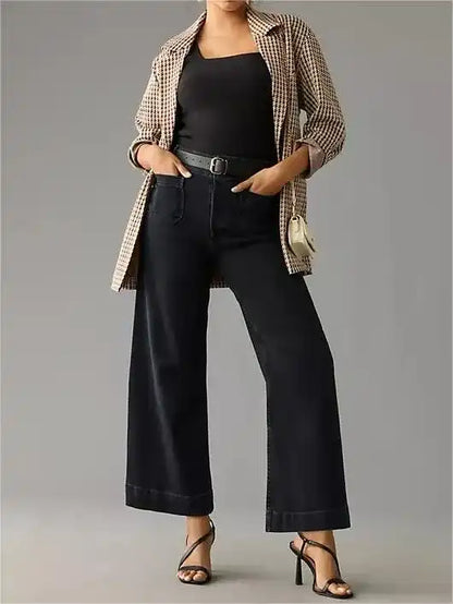 Tummy Control Cropped Wide-Leg Jeans  2025 Best Selling Jeans