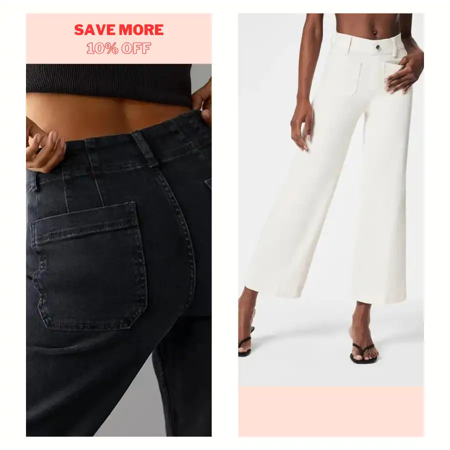 Tummy Control Cropped Wide-Leg Jeans  2025 Best Selling Jeans - Seldom Seen Styles