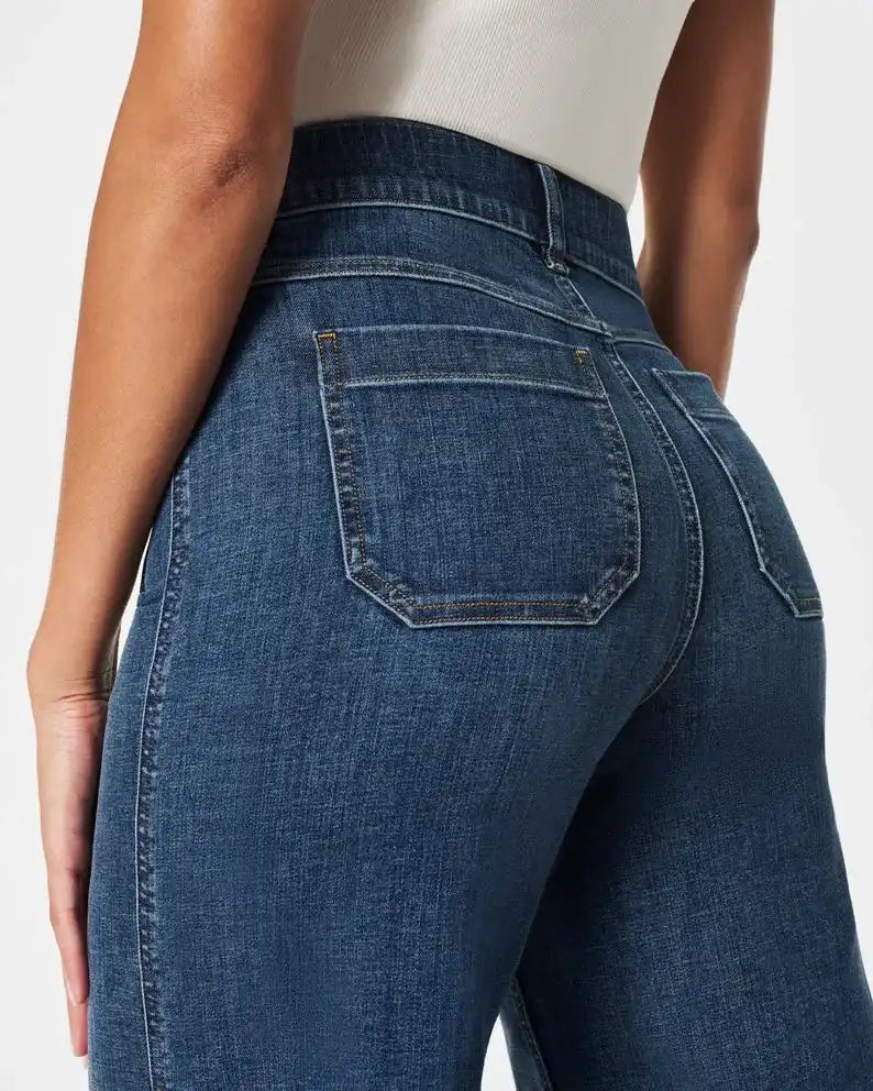 Tummy Control Cropped Wide-Leg Jeans  2025 Best Selling Jeans - Seldom Seen Styles