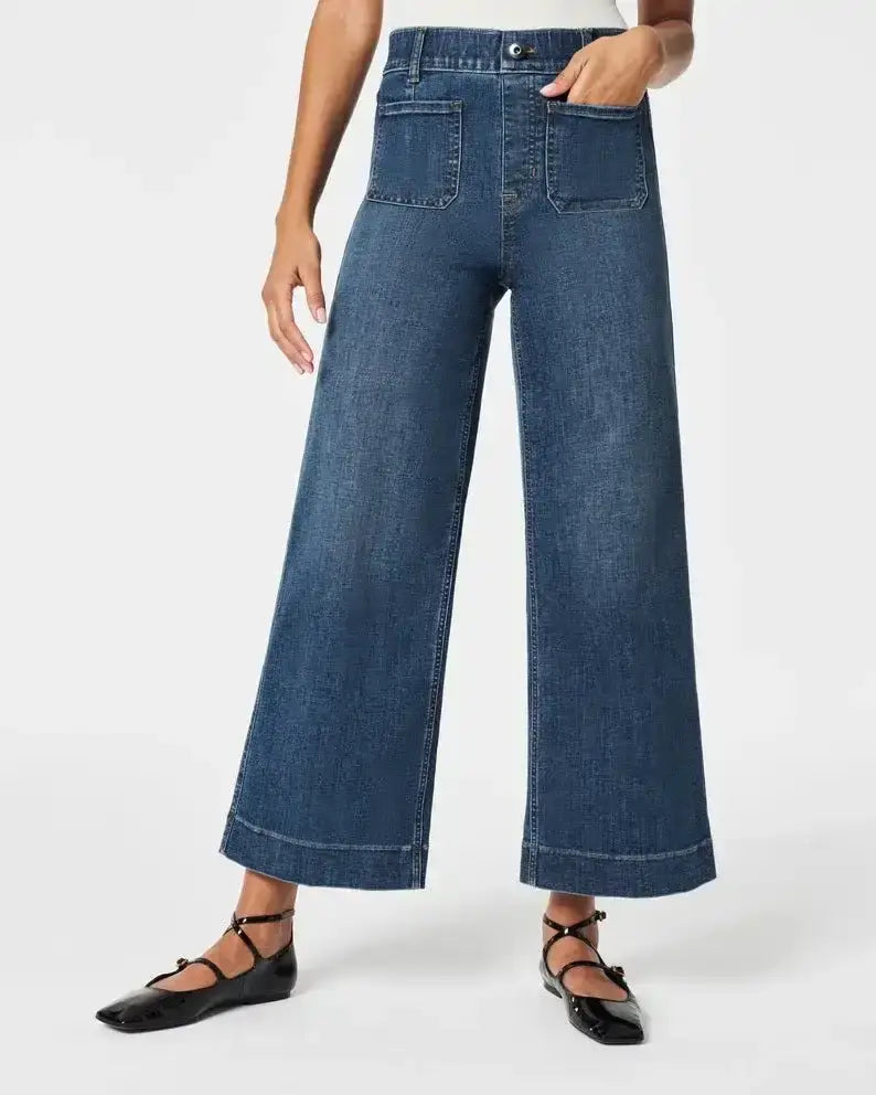 Tummy Control Cropped Wide-Leg Jeans  2025 Best Selling Jeans - Seldom Seen Styles
