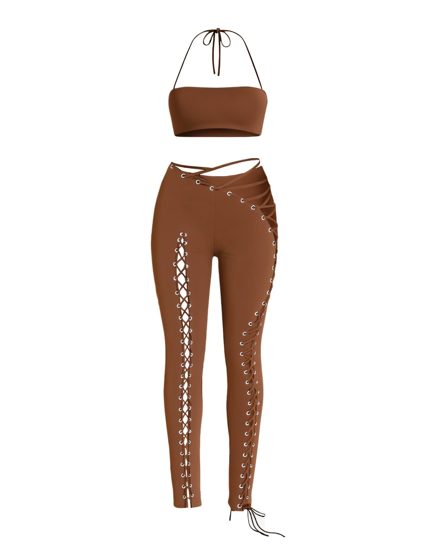 SORELA Crop Top & Lace-up Pants Set