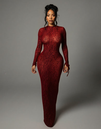 ASHLEY Mesh Open Back Maxi Dress