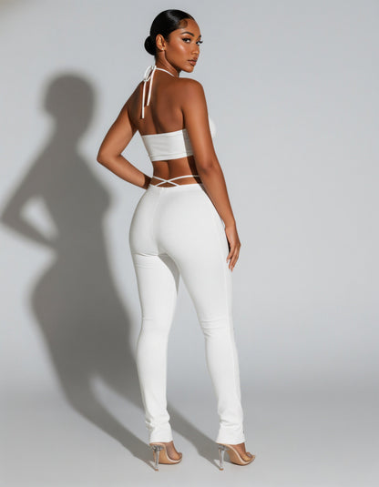 SORELA Crop Top & Lace-up Pants Set