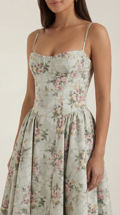 Odette Corset Midi Dress