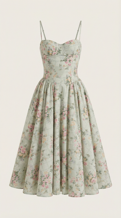 Odette Corset Midi Dress