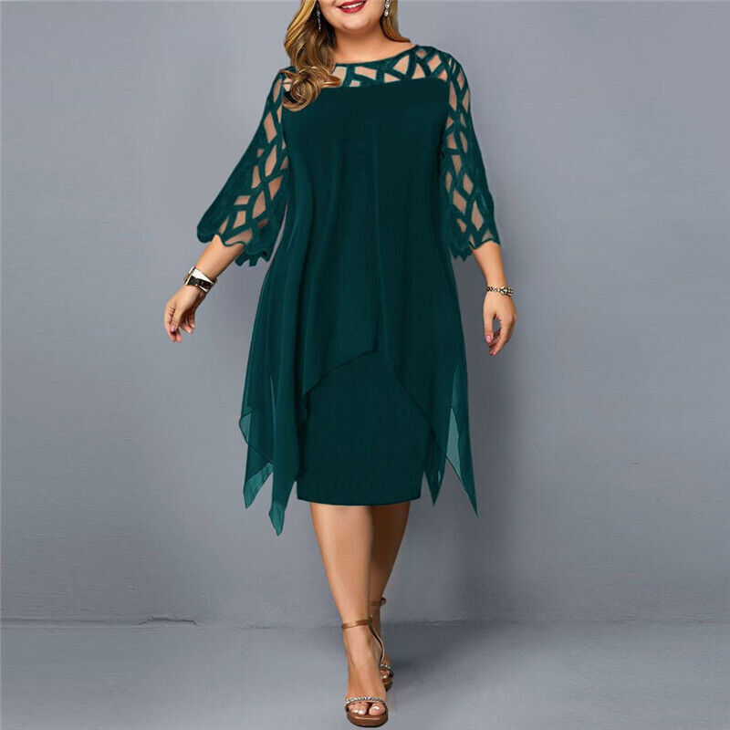 Stella | Women's Plus Size Flowy Draped Midi Dress - Seldom Seen Styles