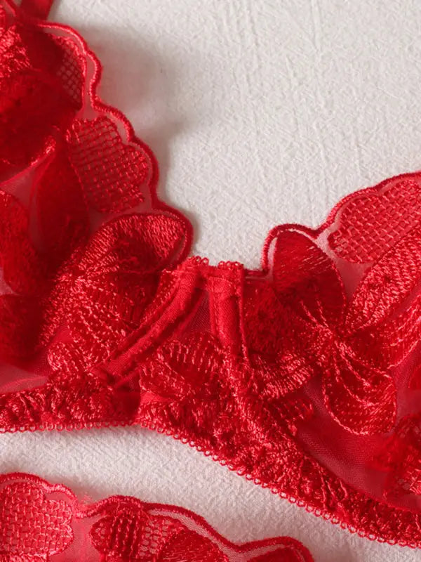 Say Yes Lace Garter Lingerie Set 3-Piece - Seldom Seen Styles