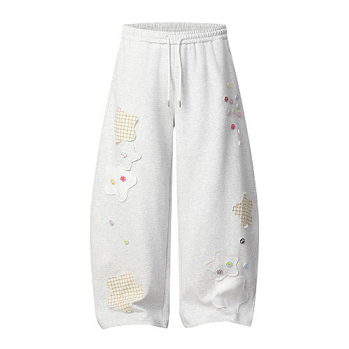 Petal Patch wide leg sweatpants back view