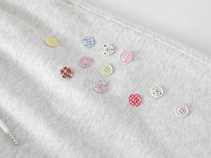 Floral Appliqué Wide Leg Drawstring Sweatpants Plaid Patch Elastic Waist Casual Streetwear Baggy Pants | Petal Patch