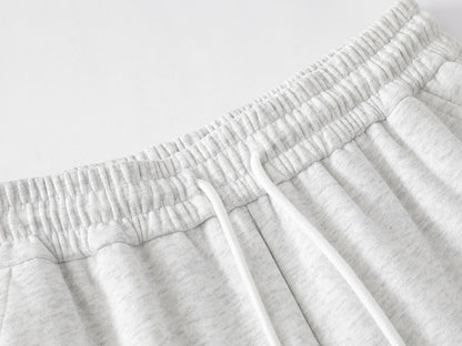 Floral Appliqué Wide Leg Drawstring Sweatpants Plaid Patch Elastic Waist Casual Streetwear Baggy Pants | Petal Patch