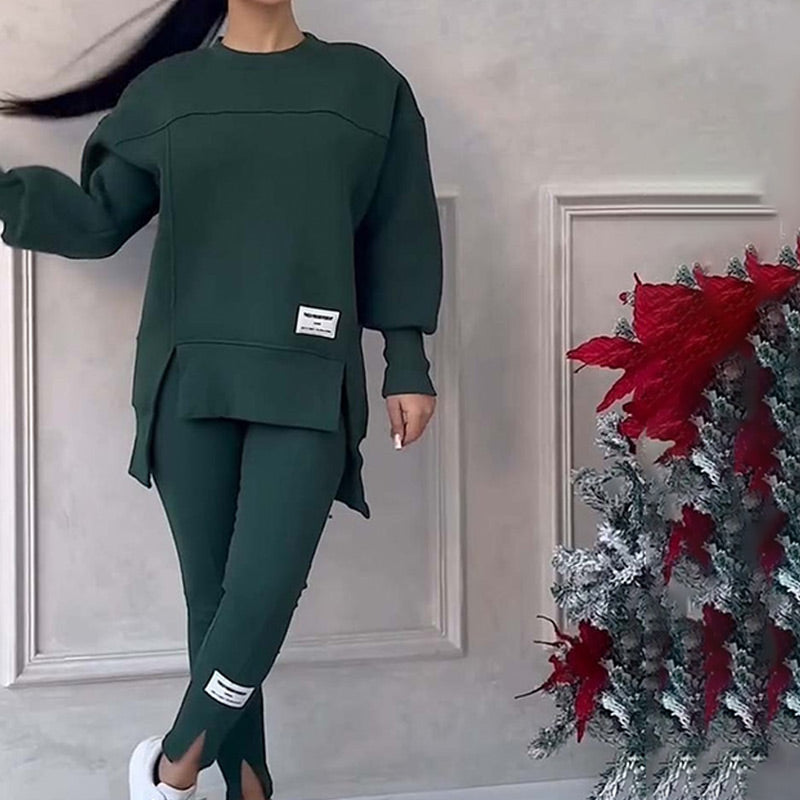 Women's Casual Sweatshirt Leggings Set - Seldom Seen Styles