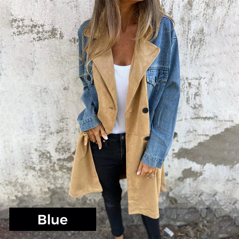 🥰 limited-time price offer 🥰Mid-length trench coat with denim-jeans seams - Seldom Seen Styles