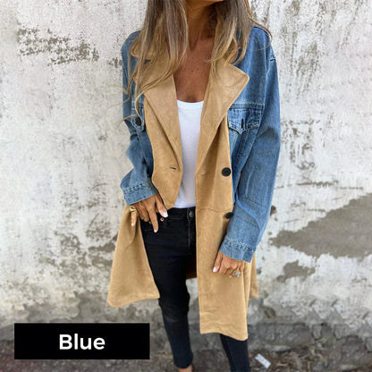 🥰 limited-time price offer 🥰Mid-length trench coat with denim-jeans seams - Seldom Seen Styles