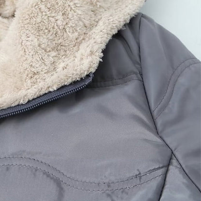 Warm jacket with hood and zip for women