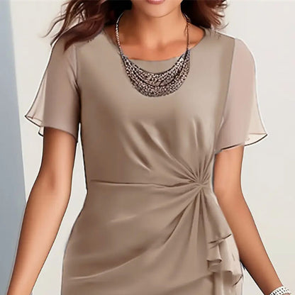 Elegant dress, solid color, lady