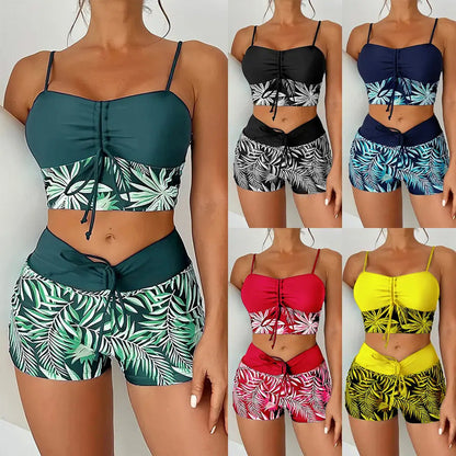 Two women's swimsuits with prints