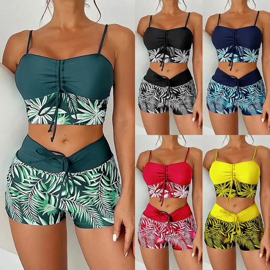 Two women's swimsuits with prints