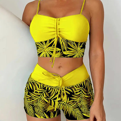 Two women's swimsuits with prints
