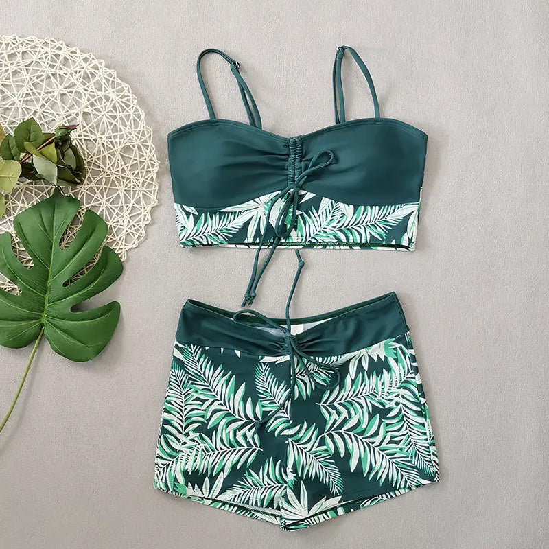 Two women's swimsuits with prints