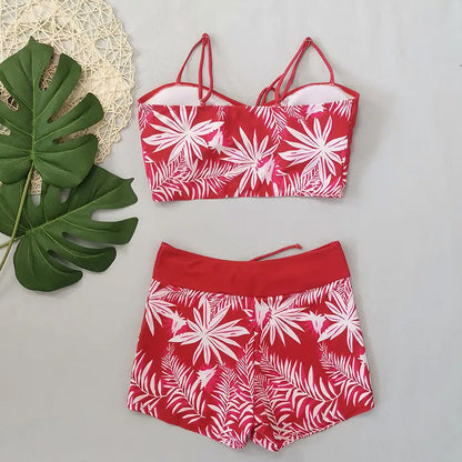 Two women's swimsuits with prints