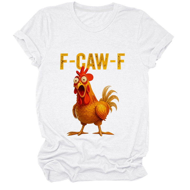 Cotton Unisex Funny F-Caw-F Chicken Shirt