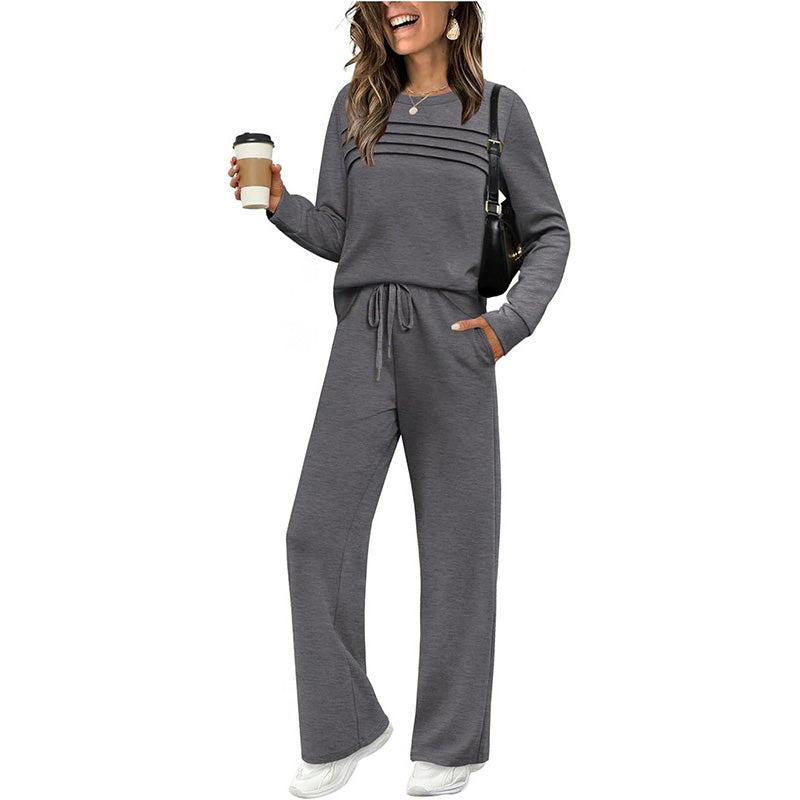 🎉Hot Sale 50% OFF🥳Women's Crew Neck Top & Drawstring Pants Set - Seldom Seen Styles