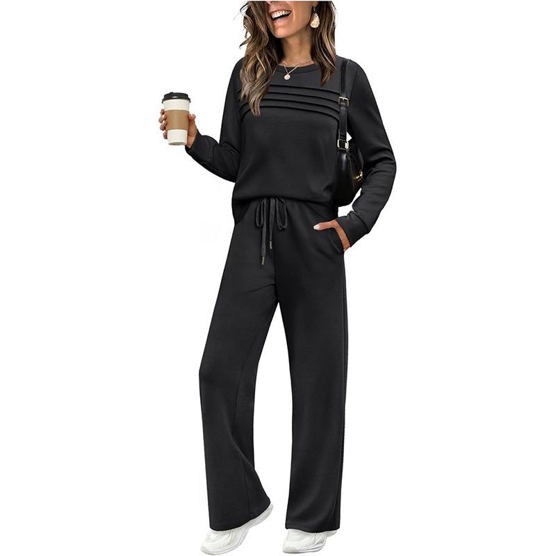 🎉Hot Sale 50% OFF🥳Women's Crew Neck Top & Drawstring Pants Set - Seldom Seen Styles