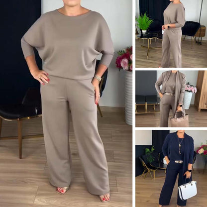 🔥Last day offer: 50% off-Elegant Longline Cardigan & Top & Pants 3-Pieces Set