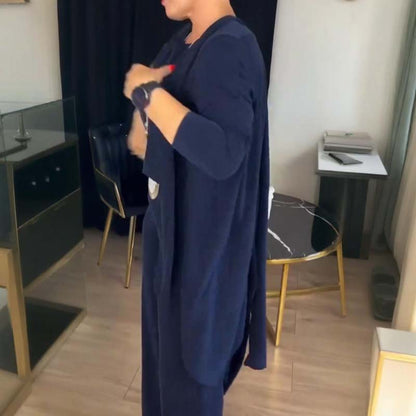 🔥Last day offer: 50% off-Elegant Longline Cardigan & Top & Pants 3-Pieces Set