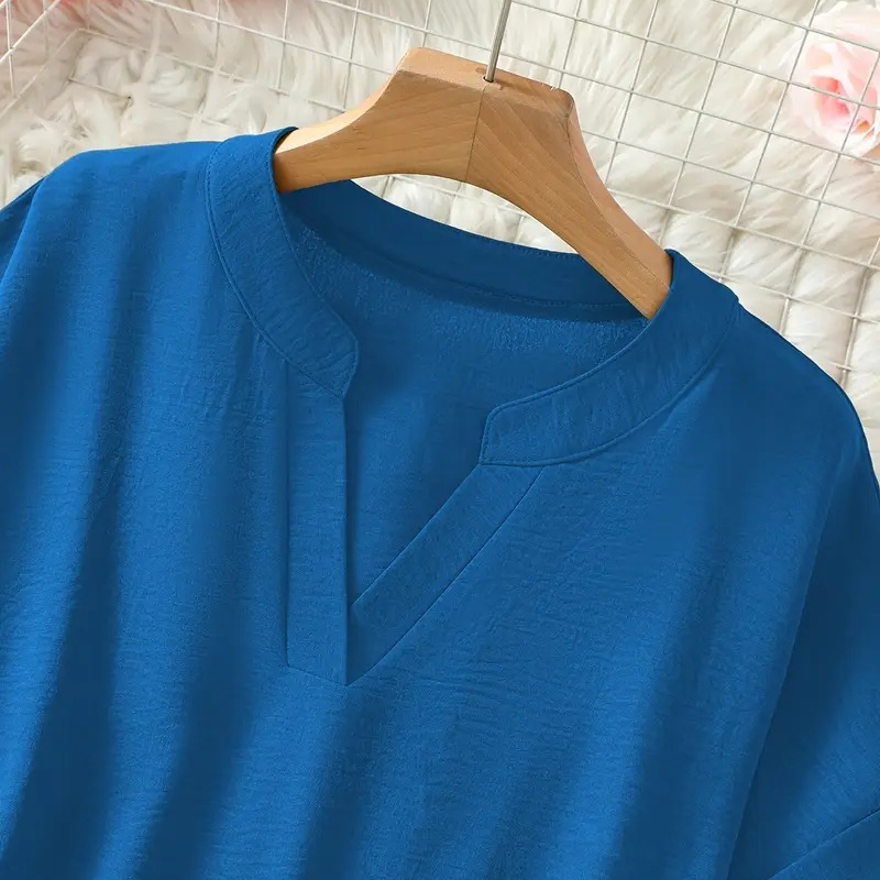 Fashion Loose Solid Color Short Sleeve Top - Seldom Seen Styles