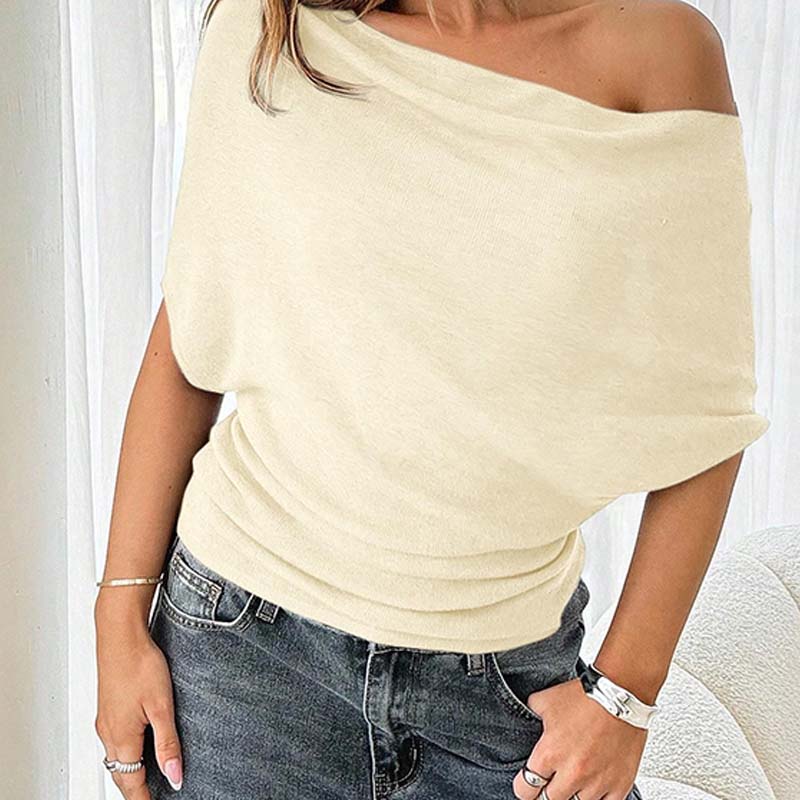 Women's Asymmetrical Off-Shoulder Batwing Sleeve Top👚 - Seldom Seen Styles
